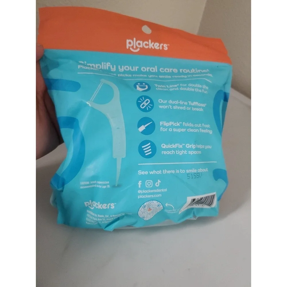 300 Count Cool Mint Plackers Twin-Line Dental Floss Tooth Picks Oral Flossers